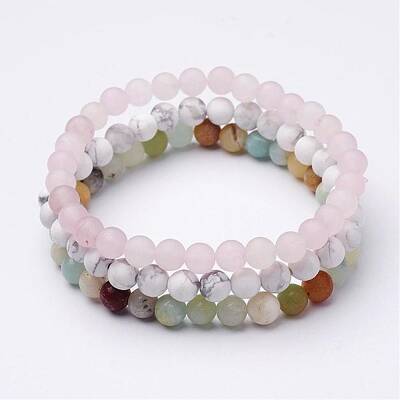 Mixed Gemstone Beaded Stretch Bracelet Sets