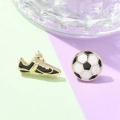 Brass Enamel Stud Earrings