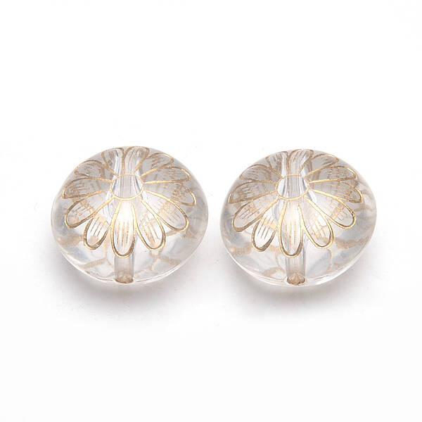 Golden Plated Acrylic Beads