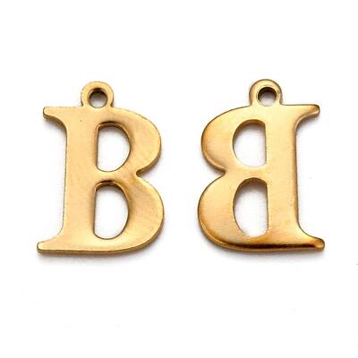 Ion Plating(IP) 304 Stainless Steel Alphabet Charms