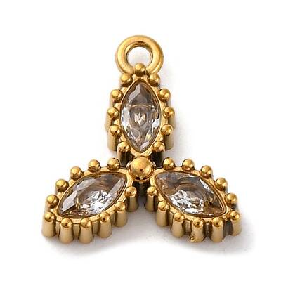 Ion Plating(IP) 304 Stainless Steel Cubic Zirconia Pendants