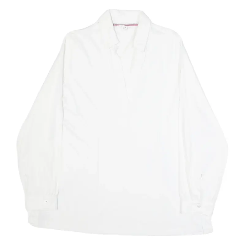 WHITE STUFF Womens Blouse White V-Neck Long Sleeve UK 18