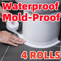 4 ROLLS Quick-Install Waterproof Caulk Tape – Peel-and-Stick Sealant Strips for Toilets, Bathtubs, and Countertops | White ...