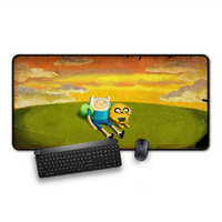 Who Would Win Title Card Mousepad - with Anti-Slip Rubber Base, Gaming Deskmat Finn and Jake Adventure Title Card Desk Mousep...