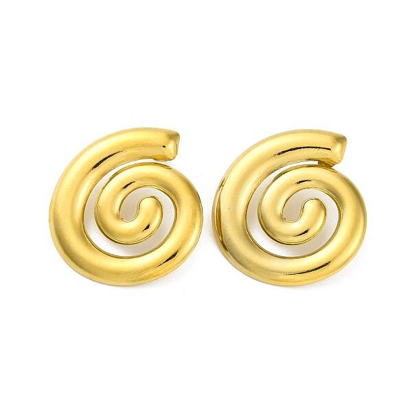 Ion Plating(IP) 304 Stainless Steel Spiral Stud Earrings