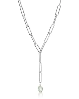 Peryn Moss Amethyst Lariat Necklace | Metal Color: Silver