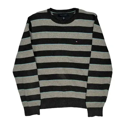 Tommy Hilfiger Striped Jumper - Medium Grey Cotton