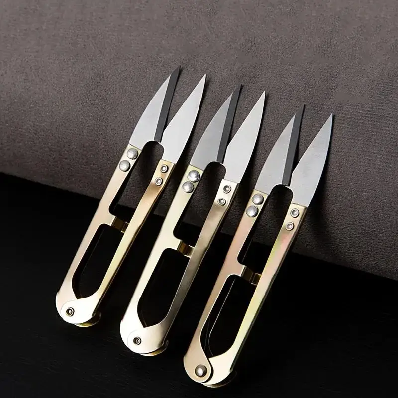 Pocket Fishing Scissors, U-spring Stainless Steel Scissors, Small Scissors, Multifunctional Scissors for Outdoor Camping Fish...