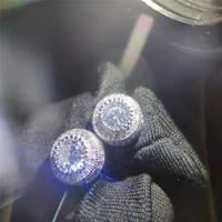 <Comfort Earrings>  shiny Round Zircon Hip Hop Stud Earrings, ldeal for birthdays, parties and proms
