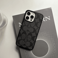 High-end phone case made of retro leather, suitable for iPhone 13-16 Pro ProMax. Simple and elegant, fully shockproof.