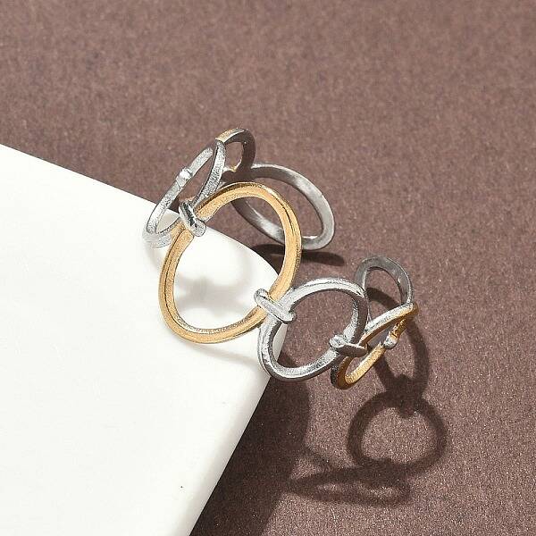 304 Stainless Steel Double Color Cuff Rings