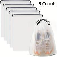 Durable Shoes Bag, 5 Counts/set Portable Dustproof & Waterproof Drawstring Pouch, Sport Bag, Shoe Storage Bag for Men & Women...