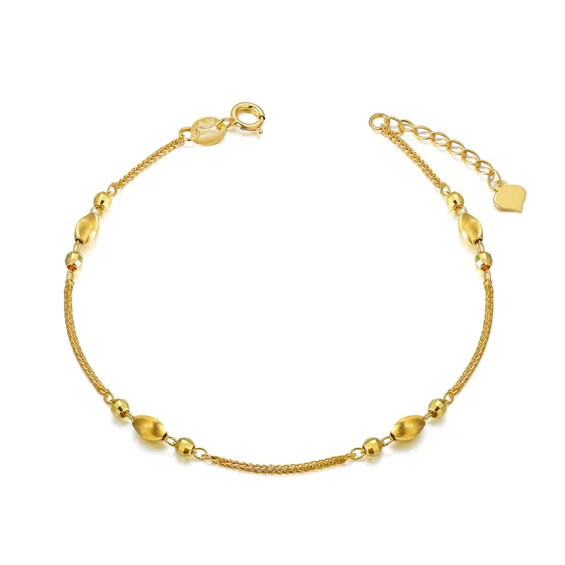18K Gold Metal Beads Wheat Spike Chain Bracelet