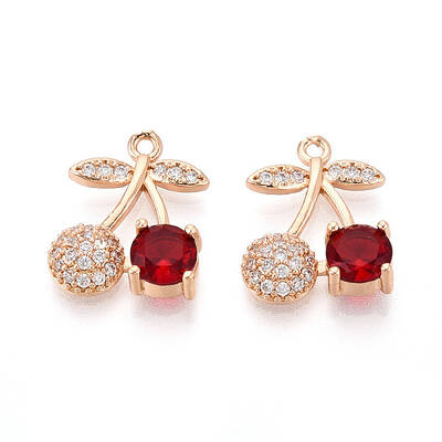 Brass Micro Pave Cubic Zirconia Pendants