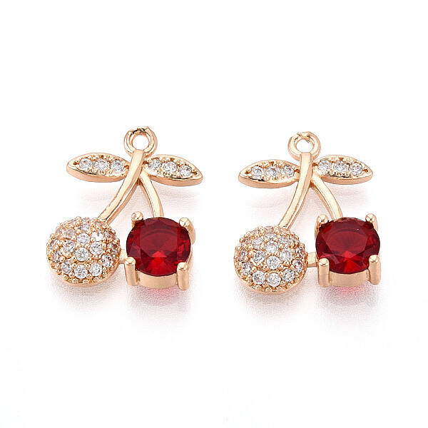 Brass Micro Pave Cubic Zirconia Pendants