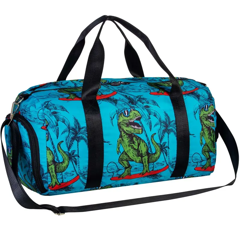 Kids Duffle Bag for Travel, Boys  Duffel Bags with Shoe Compartment Little Kid Weekender Overnight Sports Bag Sleepover,Dinos...