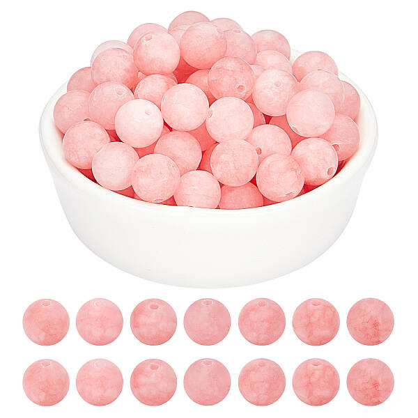 Natural White Jade Bead Strands