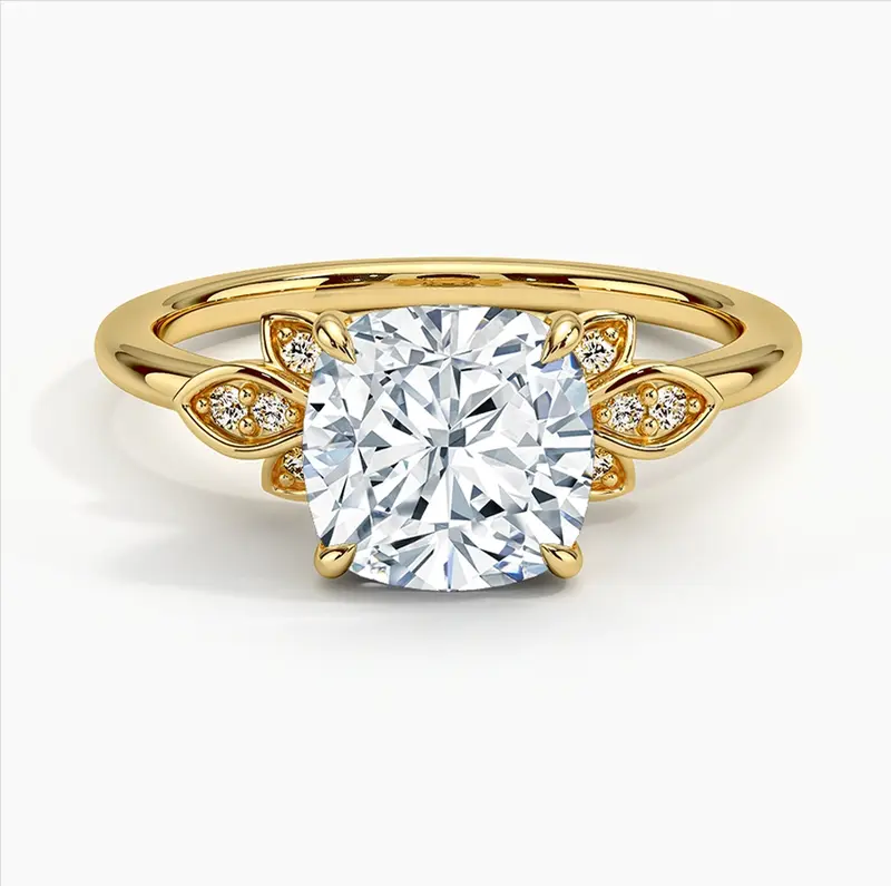 10K Gold 0.55 to 3.05 CT.T.W. Cushion Cut Lab Created Diamond Engagement Band IGI Certified