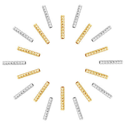 120Pcs 2 Colors Brass Tube Beads