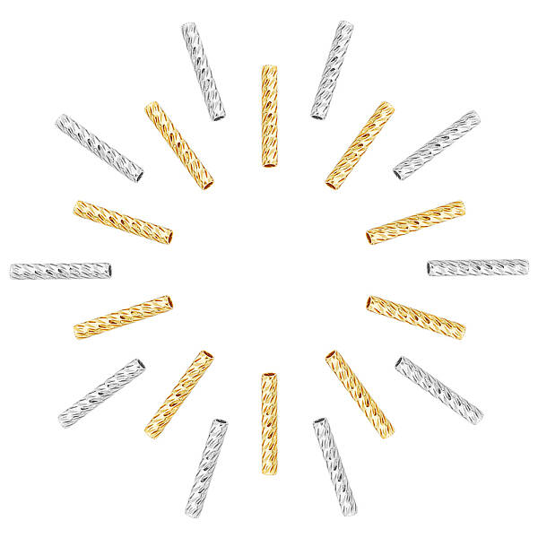 120Pcs 2 Colors Brass Tube Beads