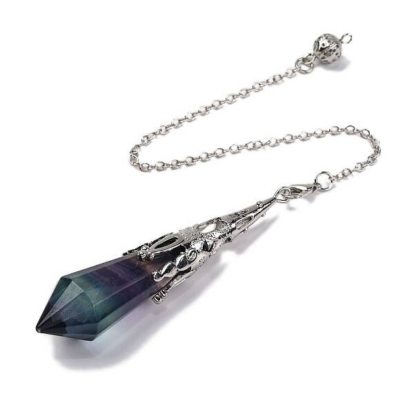 Natural Fluorite Pointed Dowsing Pendulum Big Pendants