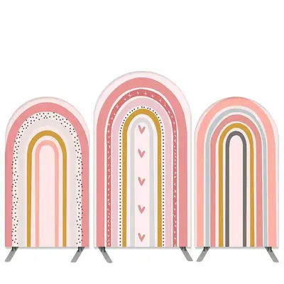 Aperturee Rainbow Theme Pink Birthday Party Arch Backdrop Kit | Diy Chiara Backdrop Cover | Chiara Wall Backdrop Diy | Weddin...