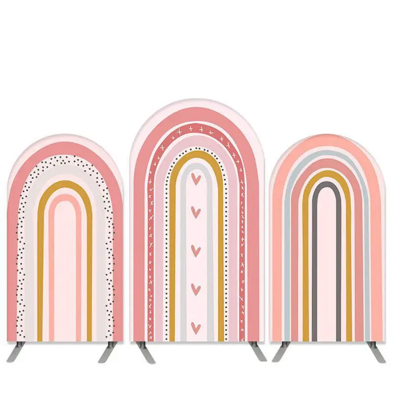 Aperturee Rainbow Theme Pink Birthday Party Arch Backdrop Kit | Diy Chiara Backdrop Cover | Chiara Wall Backdrop Diy | Weddin...