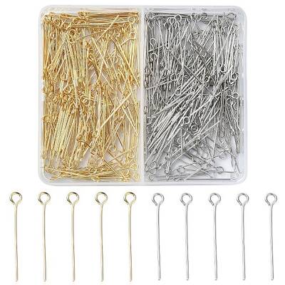 400Pcs 2 Colors 304 Stainless Steel Eye Pin