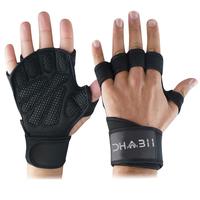 Dhabii Ventilated Workout Gloves with Wrist Wraps, non slip silicon padding for extra grip used for Pull Ups, Cross training ...