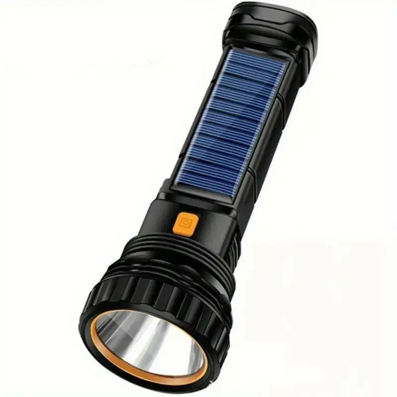 Portable Outdoor Solar Flash Light, USB Rechargeable Handheld Bright Flashlight for Men, Outdoor Flashlights, Multifunctional...