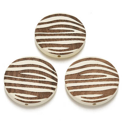 Painted Natural Wood Beads
