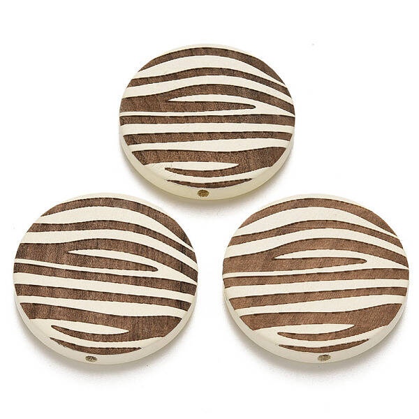 Painted Natural Wood Beads