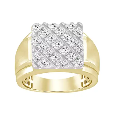 10K Gold 1 CT. T.W Asscher Lab Created Diamond Custom Wedding Ring for Men D Color VVS1 Clarity 3EX IGI Certified