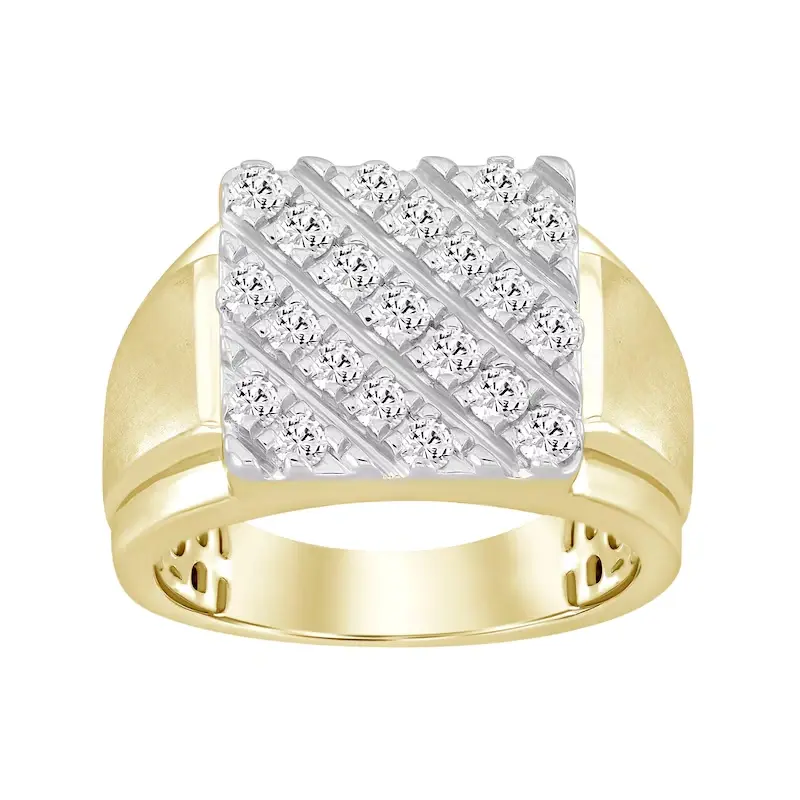 10K Gold 1 CT. T.W Asscher Lab Created Diamond Custom Wedding Ring for Men D Color VVS1 Clarity 3EX IGI Certified