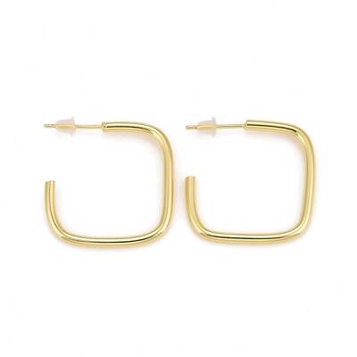 Rack Plating Brass Square Shape Stud Earrings