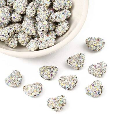 Heart Polymer Clay Grade A Rhinestone Beads