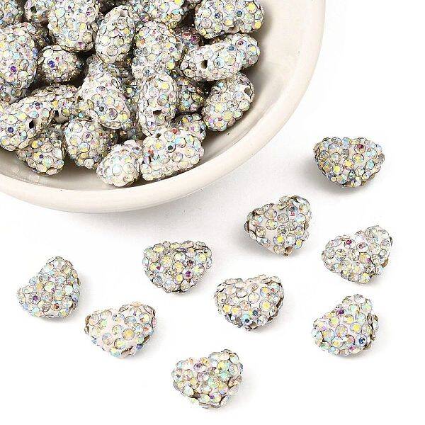Heart Polymer Clay Grade A Rhinestone Beads
