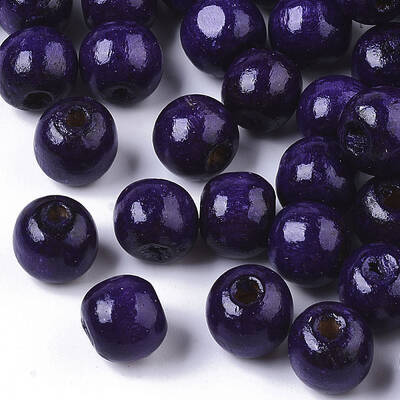 Dyed Natural Wood Beads