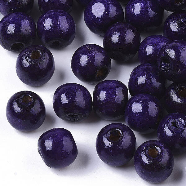 Dyed Natural Wood Beads
