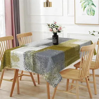 Grass Green Grey Distressed Rectangle Tablecloth - Aperturee