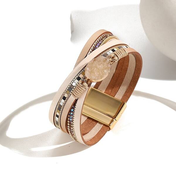 Braided PU Leather Crod Multi-strand Bracelets for Women