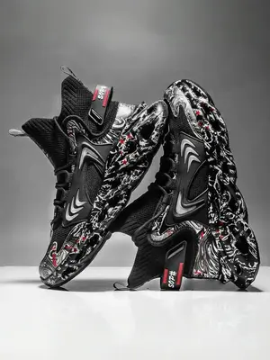 Men's Sportive Athletic Plain Low Top Platform Sneakers, 2024 New Style Casual Comfortable Breathable Running Shoes, Boy Tren...