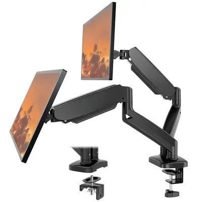 Sweet Furniture S - Monitor Mount for Ultra Wide 15 to 27 Inch Screen, Fully Adjustable Gas Spring Monitor Arm Desk Stand wit...