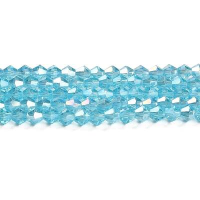 Transparent Electroplate Glass Beads Strands