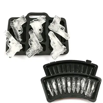 Creative Ice Ball Mold, 2pcs/set Silicone Bullet Shaped Ice Cube Mold, Multi-grid Ice Ball Maker for Home Kitchen Party