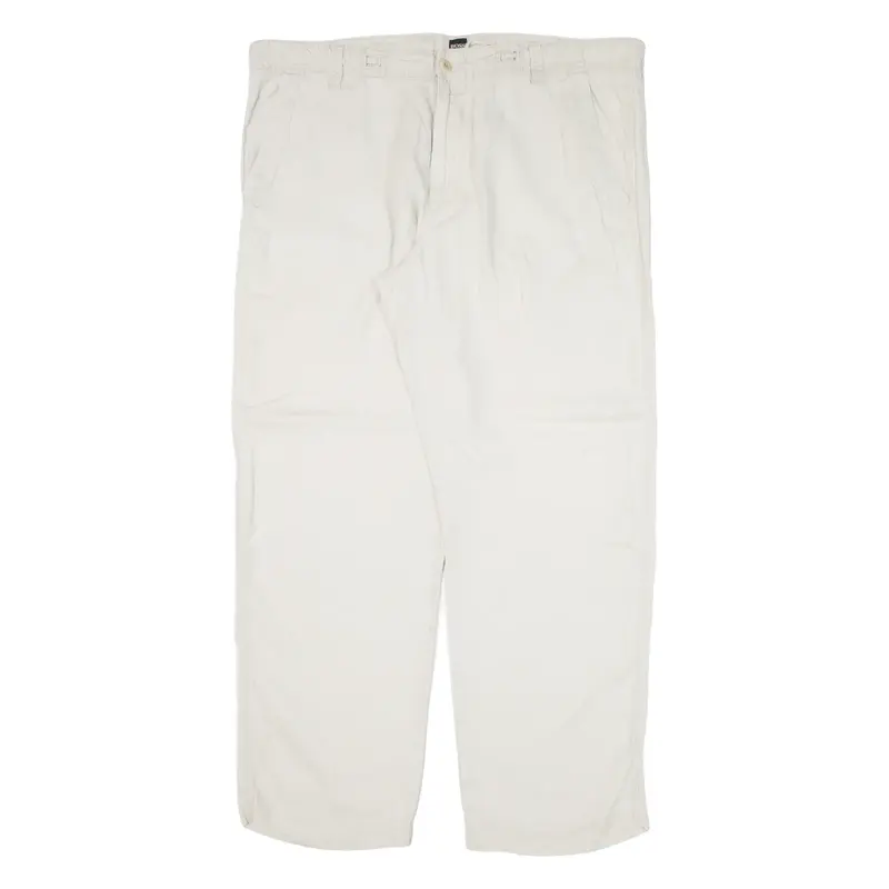 HUGO BOSS Mens Trousers Beige Loose Straight W39 L30