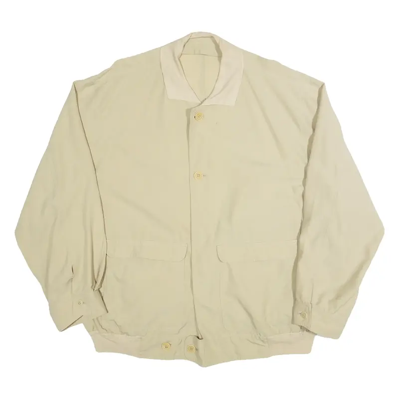 WOOLSTAR Mens Bomber Jacket Beige Wool 90s L