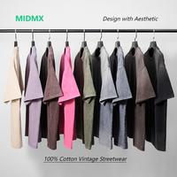 MIDMX Oversized Summer Vintage T-Shirt  100% Cotton Classic Streetwear Unisex Staple Everyday Outfits Vacation Outfits Vintag...