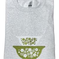 Vintage Glass Bowl Appliqué Embroidered Sweatshirt