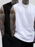 Men's Solid Color Round Neck Tank Top, Loose Casual Comfy Classic Crew Neck Sleeveless Top for Summer, Tank Tops for Men, Men...